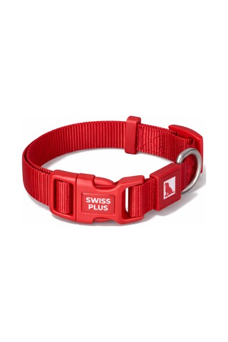 Swissplus Urban Paws Köpek Tasması Crimson Red Ayarlanabilir, Dayanıklı, Hafif-25mm Kırmızı