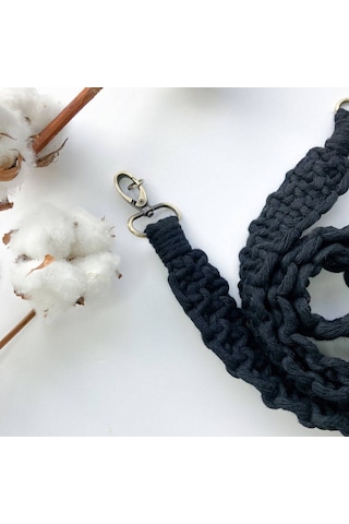 120cm El Dokuma Kamera Askısı Bohem Tarzı Çanta Omuz Askısı Çapraz Askı İpi - Siyah