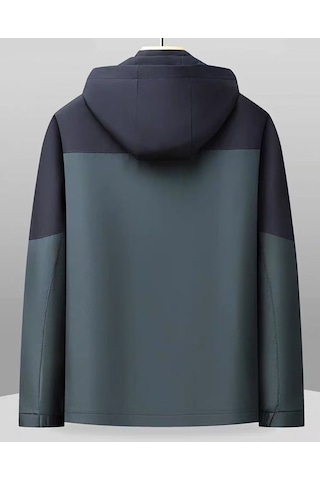 Happychildhood Sonbahar İş Rahat Ceket Orta Yaşlı Erkek Şapka Geniş Yaka Ceket Mavi Yeşil