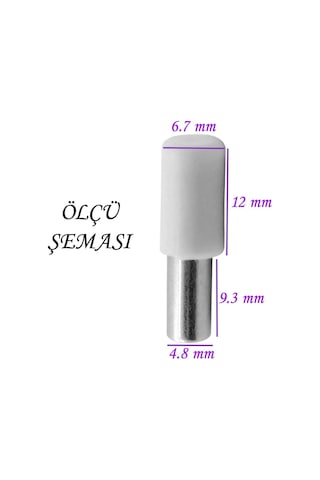 Raf Pimi Plastik Başlı Cam Tutucu Çivisi Mobilya Dolap Pimi Beyaz 100 Adet