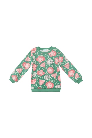 Denokids Pembe Çiçekli Kız Bebek Eşofman Takım - Yeşil