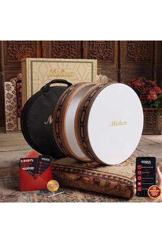 Midex Br-910 Kaliteli Bendir Def Akort Ayarlı El Tutma Oyuklu Çantalı