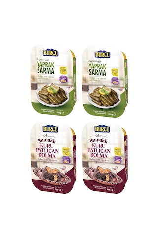 Burcu Yaprak Sarma Ve Kuru Patlıcan Dolma 200 Gr 4 Lü Paket