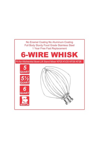 Vkemall Kitchenaid Kn256ww 6qt Çelik Tel Hamur Karıştırıcı Ucu - Profesyonel Model Uyumlu, Dayanıklı Ve Verimli Karıştırma Diğer