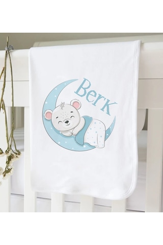 Bk Kids Kişiye Özel İsimli 5 Parça Beyaz Bebek Body Zıbın Ve Battaniye Hediye Seti, Yeni Doğan Bebek Giyim Hediyesi-6 Beyaz