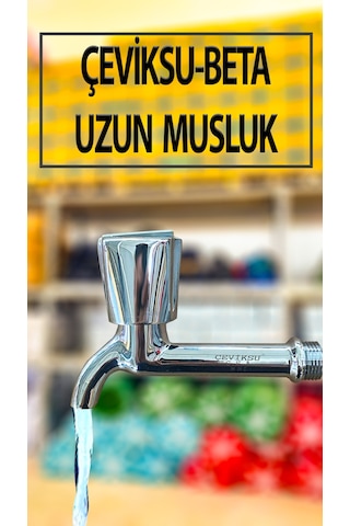 Çevik Su Beta Model Uzun Tip 1/2 İnç Krom Kaplama Pirinç Lavabo Evye Su Musluğu