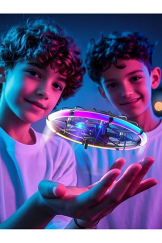Hd Kameralı Led Işıklı Ufo Drone - Akıllı Sensörlü Uçan Disk Uzaktan Kumandalı Hobi & Oyuncak Drone