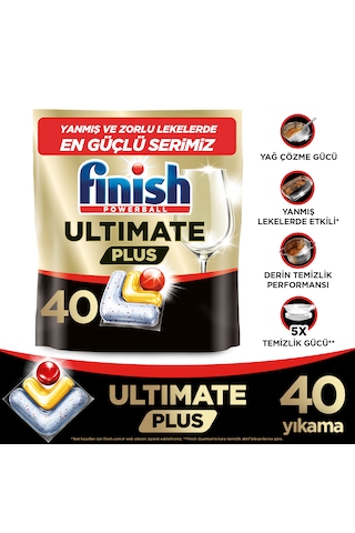 Finish Ultimate Plus Bulaşık Makinesi Deterjanı Kapsül Tablet Limon 40 Adet