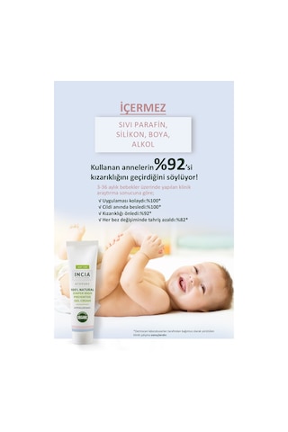 INCIA %100 Doğal Pişik Önleyici Jel Krem Organik Yalancı İğde Bakım Kremi Bitkisel 60 ml