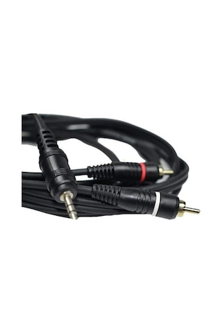 3.5mm Stereo To 2rca Aux Ses Kulaklık Çevirici Kablosu 1.8 Metre