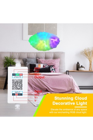 Neoglint Rgb Bulut Işıkları Renk Değiştiren Bulutlar Dekoratif Beyaz