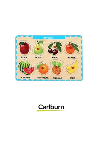 Özel Üretim Eğitici Öğretici Zeka Geliştirici Çocuk Ebeveyn Meyveler Ahşap Tutmalı Puzzle