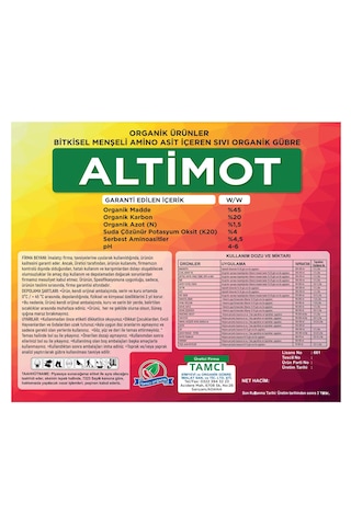 Altimot Amino Astili Sıvı Gübre 1 L