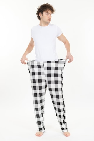 Büyük Beden Erkek Pijama Altı Cepli Fermuarlı Blr-08- 1026 Beyaz