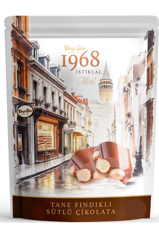 Beyoğlu 1968 İstiklal Mini Tane Fındıklı Sütlü Çikolata 150 Gr Yoğun Fındık Lezzetibeyoğlu 1968 İstiklal Mini Tane Fındıklı Sütlü Çikolata 150 Gr