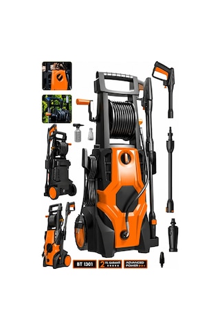 Butools ST-15 140-6 PowerControl 180 Çelik Şanzuman Musluk ve Kovadan Çekme Yüksek Basınçlı Bahçe Oto Yıkama Makinesi Turuncu
