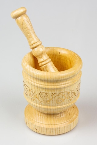 Ahşap Havan Desenli Havan Tokmak