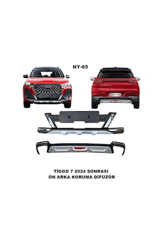 Chery Tiggo 7 Ön Ve Arka Tampon Koruma Difüzör Tiggo 7 2024 Sonrası Son Kasa Ön Arka Difüzör