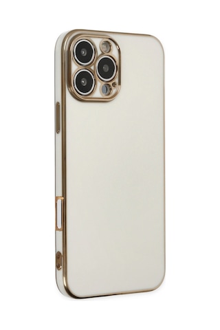 Apple iPhone Uyumlu 16 Pro Max Kılıf Volet Silikon - Beyaz