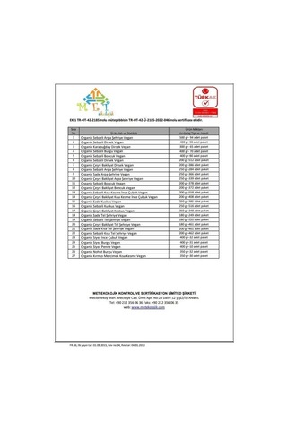 Organik Karışık Sebzeli Tam Buğday Kesme Çorbalık 200gr