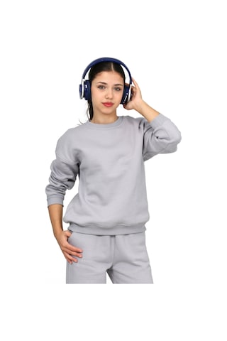 Erdem Kıds Unisex Kız-erkek Çocuk 3 İplik Şardonlu Pamuklu Basic Bisiklet Yaka Okul Eşofman Takımı Gri Gri