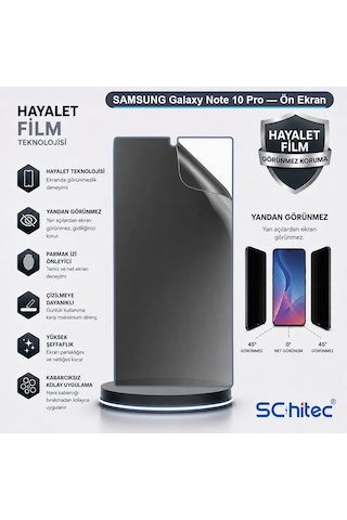 Samsung Galaxy Note 10 Pro Uyumlu Ön Yüzey Hayalet Privacy Hidrojel Ekran Koruyucu 01368649