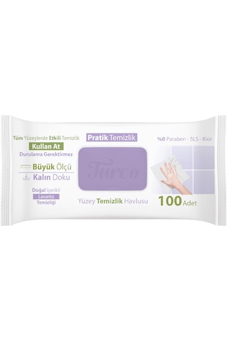 Turco Doğadan Pratik Yüzey Temizlik Havlusu Lavanta 100 Yaprak