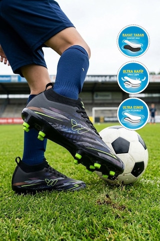 Walkway Siyah İthal Çoraplı Hafif Erkek Çocuk Krampon Strike F