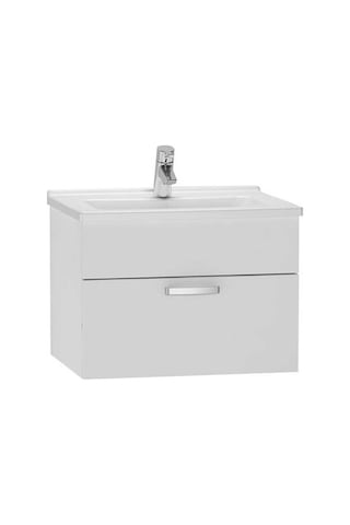 VitrA S50 Lavabo Dolabı 60 Cm Tek Çekmeceli Parlak Beyaz 56066 Beyaz