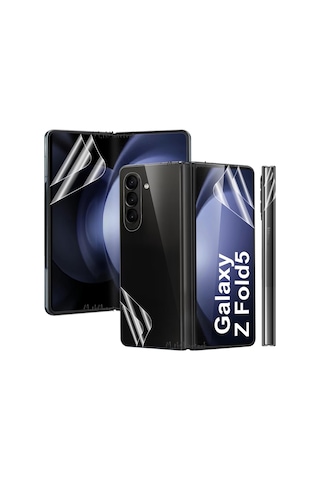 Samsung Galaxy Z Fold 5 Uyumlu 360 Ön Arka 2in1 Ekran Ve Kasa Koruyucu Film Şeffaf Fullbody Nano Cam Resimde Görünen