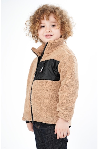 Dublino Kids Erkek Çocuk Welsoft Peluş Sweatshirt Hırka Açık Kahverengi