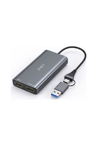4k 60hz Hdmı Loop Out Görüntü Ses Yakalama Kartı Dual Usb Type-c 2'si 1 Arada Video Capture Card Switch Ps5 Canlı Yayın Oyun Kayıt Alüminyum Alaşım Z825