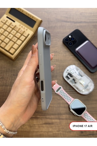 Apple iPhone 17 Air Uyumlu Kamera Korumalı Darbeye Dayanıklı Renk Atmayan Keep Silikon Kılıf Gri