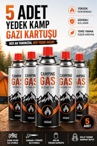 5 Adet Kamp Gaz Kartuşu 400 Ml Kartuşlu Ocak Ve Pürmüz Uyumlu Butan Gaz Tüpü Yedek Kamp Gazı Seti Çok Renkli 5 Adet Kamp Gaz Kartuşu 400 Ml Kartuşlu Ocak Ve Pürmüz Uyumlu Butan Gaz Tüpü Yedek Kamp Gazı Seti Çok Renkli