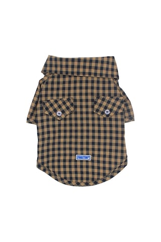 Pawstar Brown Gingham Shirt Kahverengi Pötikare Kedi Köpek Gömleği