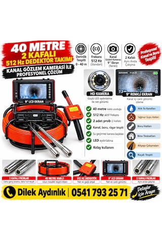 2 Başlıklı + 40 Metre + 512 Hz Dedektörü Yanında Kanal Gözlem Kamerası