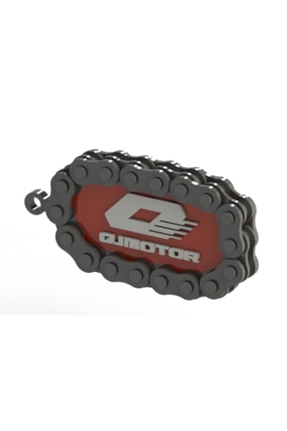 Qj Motor Zincir Detaylı Anahtarlık Kırmızı