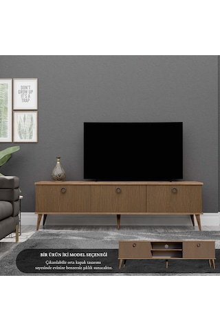 1370 Lexus 180 Cm Ahşap Ayaklı Tv Ünitesi Hat - Kaplan