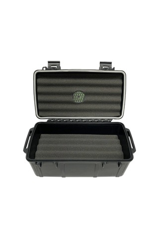 Cigar Caddy 15 Siyah Bayraklı Travel Humidor Puro Kutusu