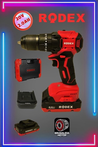 Rodex RDX3404 20 V 2.0 AH Çift Akülü Darbeli Matkap