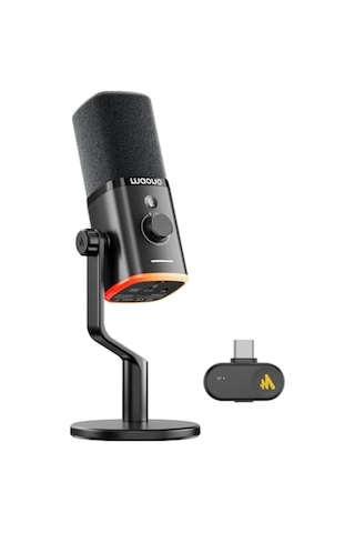 Kablosuz Dinamik Mikrofon, Rgb Led'li, 7 Katmanlı Gürültü Azaltma