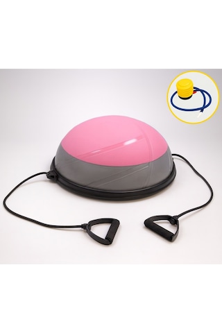 Evapera Modern Uluslararası Standartlarda Çift Renkli Denge Mobilite Pilates Bosu Ball Aleti Topu 58cm Gri-pembe