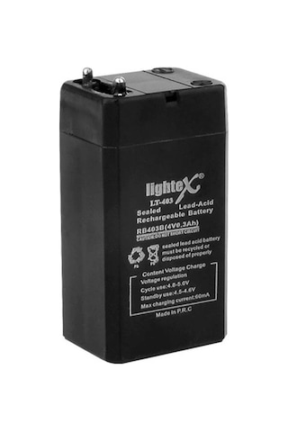 Lightex Lt-403 4 Volt 0.3 Amper Akü