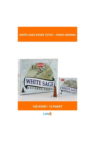 White Sage Aromalı Konik Tütsü 12 Paket 10 Adet