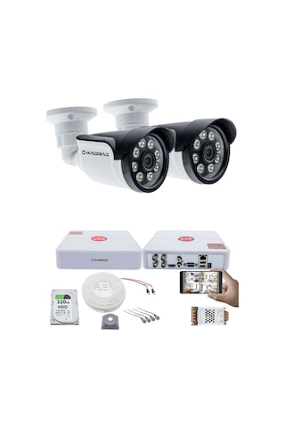 2 Kameralı Set - 5mp Sony Seculensli 1080p Ahd, Kdj-2s-8w-ss-p