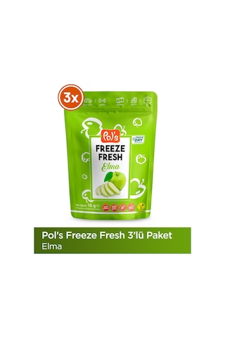 Pol's Freeze Fresh Elma 3 Adet X 20 G Dondurularak Kurutulmuş Meyve 20 G