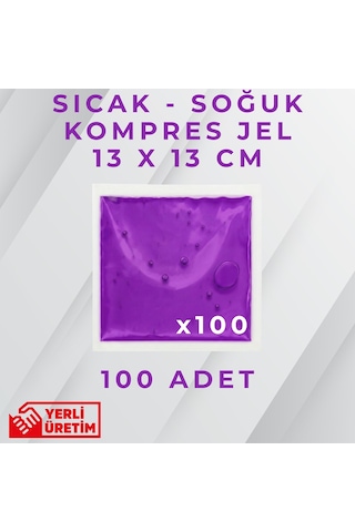 Mor 13x13 Cm 100 Adet Soğuk Kompres Jel Buz Aküsü Soğuk Zincir Buz Jeli Buz Torbası Strafor Kutu İçi Jel Buz
