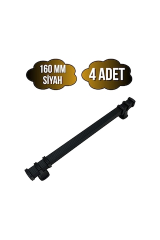 Kare Çizgili Siyah Metal Dolap Kulpu Mobilya Ve Mutfak Dolap Kulpu Siyah 160mm 4 Adet Siyah