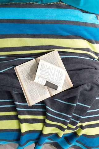 İyi Geceler İstanbul In Line Çift Kişilik Pamuk Battaniye-Mavi