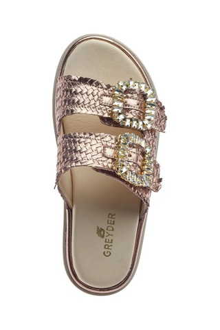 Greyder 59240 Bronz Hakiki Deri Kadın Terlik-956 Bronz